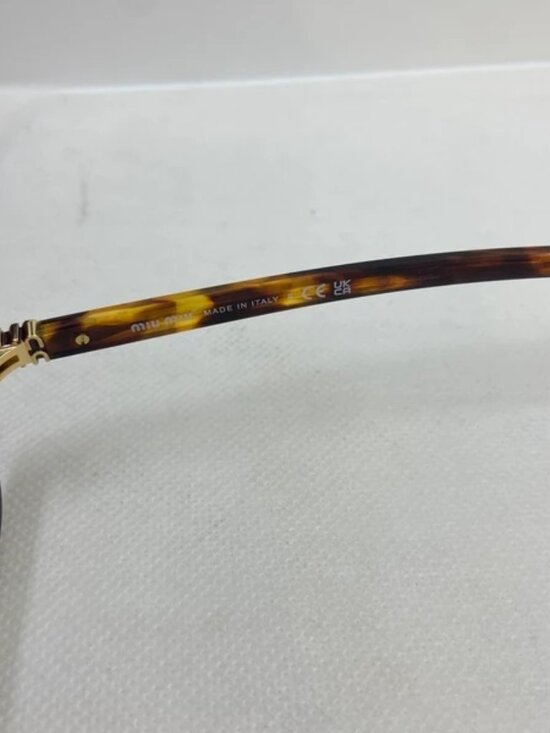 New Miu Miu SMU 11Z Tortoise Rectangle Sunglasses - Brown/Gold